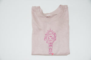COCO PALM BEACH ADULT CROPPED TEE PINK