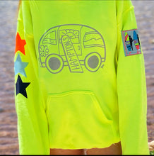 Load image into Gallery viewer, HAMPTONS STAR ADULT HOODIE W/ VINTAGE SURF PATCH NEON
