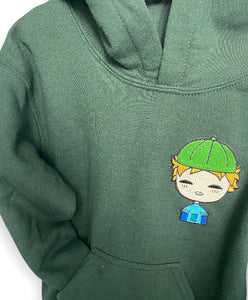 DUDE PATCH YOUTH HOODIE, HUNTER GREEN