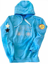 Load image into Gallery viewer, HAMPTONS WASH-OUT BLUE STAR ADULT HOODIE W/ VINTAGE PATCH
